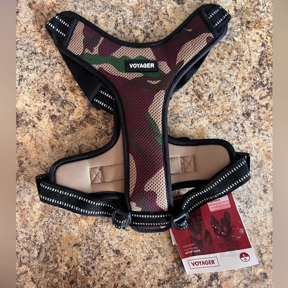 Voyager Air Frontier Camo Dog Harness - Green/Brown Camouflage Large